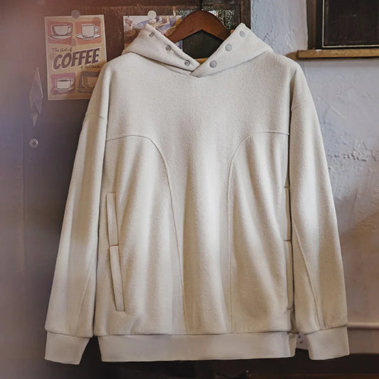 Maden Casual Double-sided Polar Fleece Hooded Sweatshirt