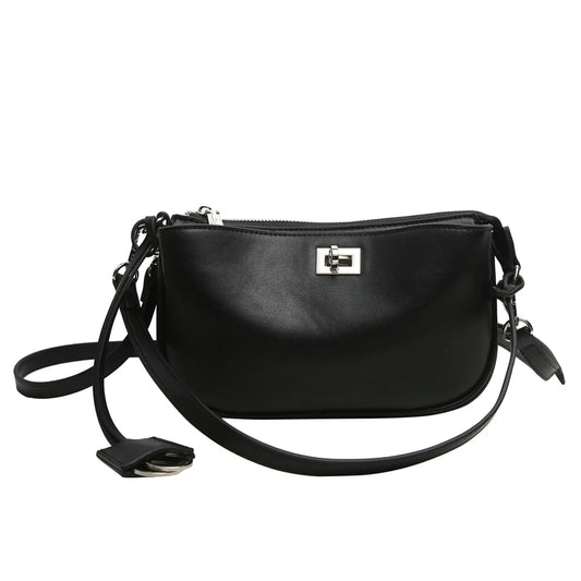 Luxury Metal Lock Buckle Crossbody Shoulder Bag