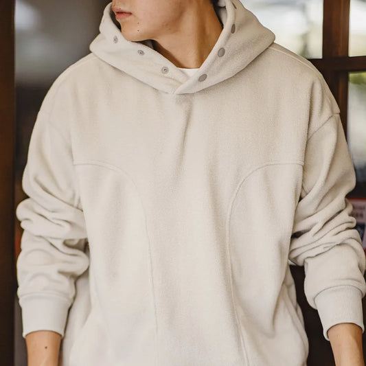 Maden Casual Double-sided Polar Fleece Hooded Sweatshirt
