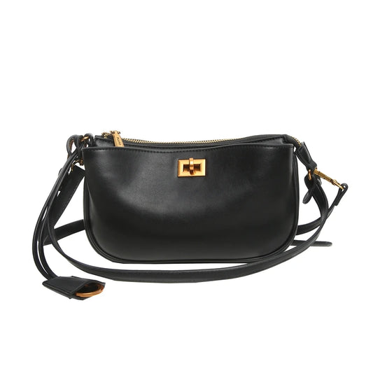 Luxury Metal Lock Buckle Crossbody Shoulder Bag
