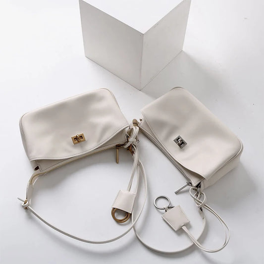 Luxury Metal Lock Buckle Crossbody Shoulder Bag