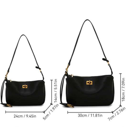 Luxury Metal Lock Buckle Crossbody Shoulder Bag