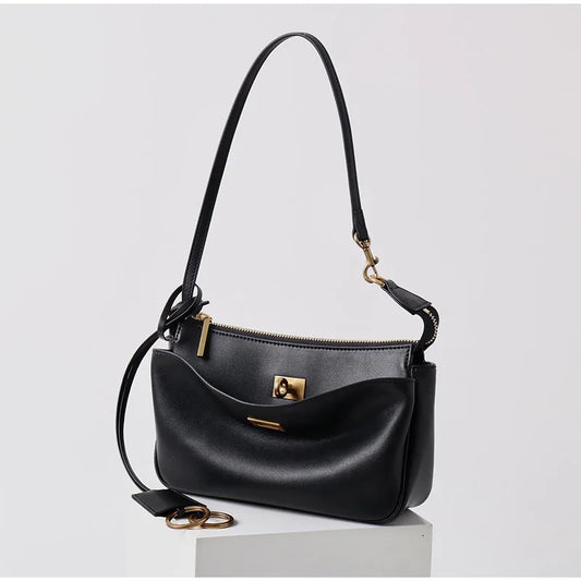 Luxury Metal Lock Buckle Crossbody Shoulder Bag