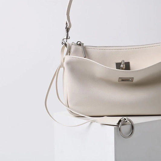 Luxury Metal Lock Buckle Crossbody Shoulder Bag