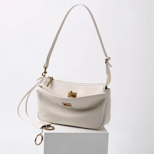 Luxury Metal Lock Buckle Crossbody Shoulder Bag