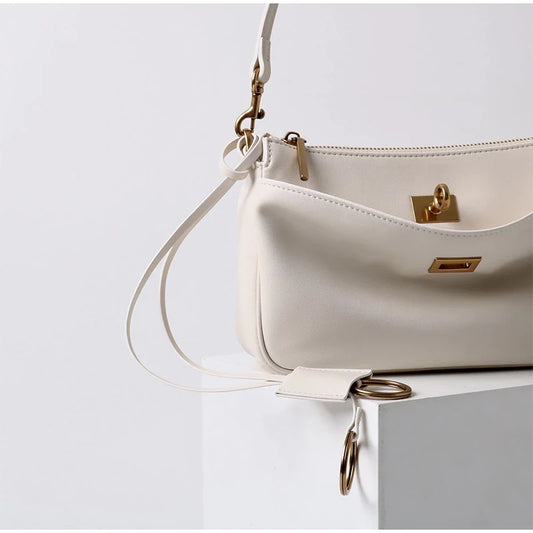 Luxury Metal Lock Buckle Crossbody Shoulder Bag