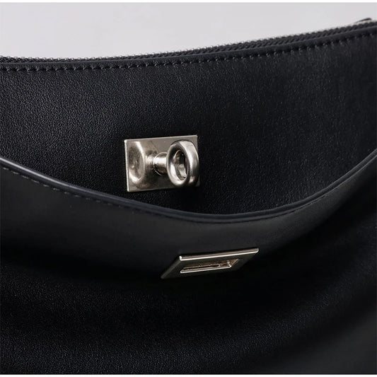 Luxury Metal Lock Buckle Crossbody Shoulder Bag