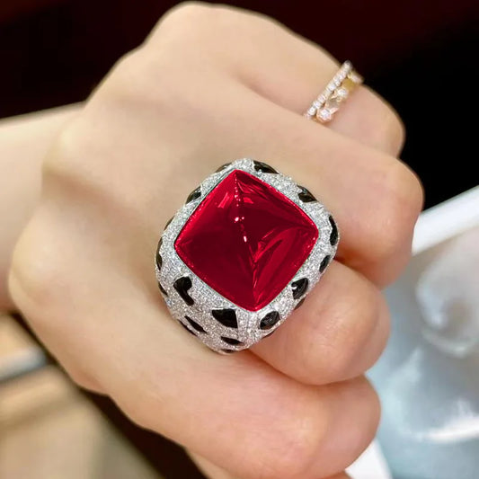 Luxury Leopard Print Design Rings