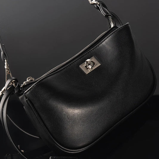 Luxury Metal Lock Buckle Crossbody Shoulder Bag