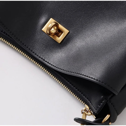 Luxury Metal Lock Buckle Crossbody Shoulder Bag